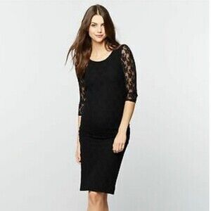 Isabella Oliver Maternity for A Pea in the Pod Hudson Black Lace Dress Size 3